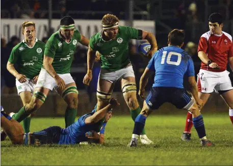  ??  ?? Cillian Gallagher in action. Pic: Massimilia­no Pratelli/ SPORTSFILE