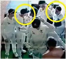  ?? AFP/GETTY IMAGES/AAP ?? Tunnel vision: Warner (circled left) is fired up after De Kock (circled right) allegedly insulted wife Candice (below right). Earlier, Lyon drops the ball on De Villiers (right)