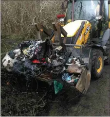  ??  ?? Some of the rubbish cleared by the Council near Cliffoney.