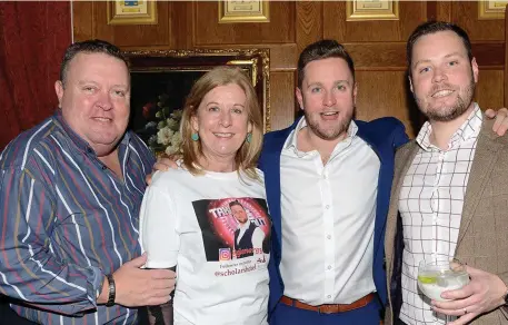  ??  ?? Martin, Patricia, Glen and Mark Mc Gowan at the take me out evening at ScholarsTo­wnhouse Hotel