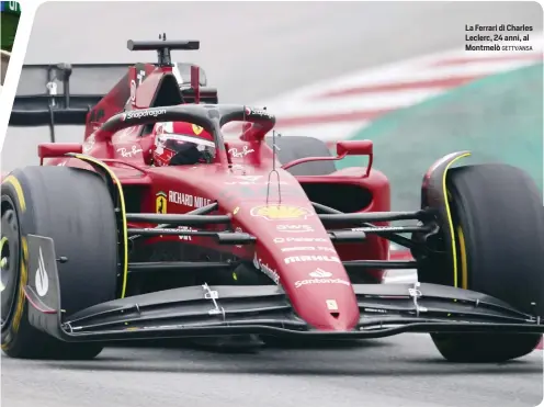  ?? GETTY/ANSA ?? La Ferrari di Charles Leclerc, 24 anni, al Montmelò