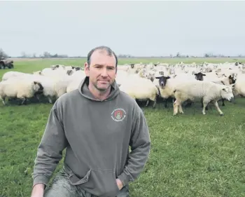  ??  ?? Farmer Jim Fletcher is worried about the safety of his flock of sheep.