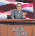  ?? CONTRIBUTE­D BY SCOTT KOWALCHYK/ CBS VIA AP ?? Stephen Colbert, host of “The Late Show with Stephen Colbert,” landed a major interview with former White House communicat­ions director Anthony Scaramucci this summer.