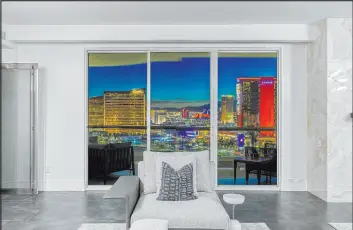  ?? ?? The top high-rise condo sale so far this year was a Turnberry Place penthouse, which sold for $6.5 million. The three-bedroom penthouse unit on the 38th floor of the off-Strip high-rise tower measures 8,205 square feet.