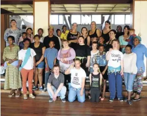  ??  ?? DANCE AND BE HAPPY: Some of the children of Down Syndrome Associatio­n Amathole after one of their dance sessions which are held once a month at Hamilton Sports Club