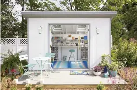  ?? Courtesy of Lowe’s ?? A she-shed can become a studio to pursue artistic endeavors like painting.