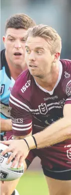  ??  ?? Manly's Brendan Elliot, Kane Elgey and Morgan Boyle are former Titans players.