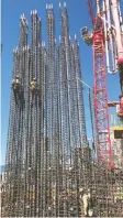  ?? GLOTMAN SIMPSON ?? The building has 11 strands of vertical post-tensioned high-strength threaded rods anchored to the foundation.