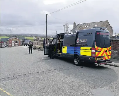  ??  ?? The multi-agency operation underway at the T.H Smith waste site in Great Harwood