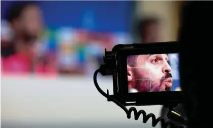  ?? ?? Manchester City player Bernardo Silva is filmed at the pre-match press conference on Tuesday. Photograph: Adam Vaughan/EPA