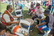  ?? PHOTO PROVIDED BY ERIC JENKS ?? Sheldon Sundown and his drum group will be returning to the 2019 Saratoga Native American Festival in Historic Congress Park.