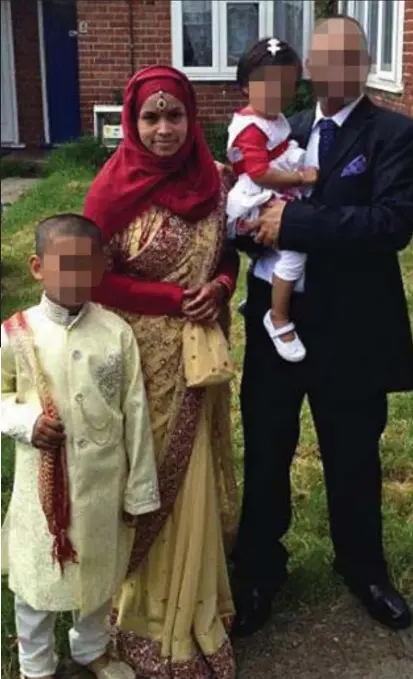  ??  ?? Runaway: Rehana Islam with husband Azizul and their two children, whose identities are protected