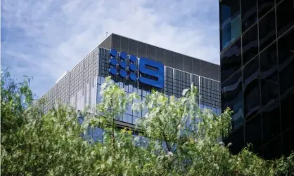 ?? Photograph: Luis Ascui/AAP ?? The Nine logo on its offices in Melbourne. The company declared a profit after tax of $184m for the 12 months to the end of June.