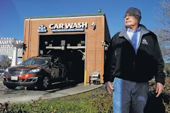  ??  ?? Bill Proestler, who owns 5 Star Car Wash and Detail Centers in Vacaville and Fairfield, has about 70 workers. His extra federal unemployme­nt insurance tax bill for 2017 comes to $10,564.