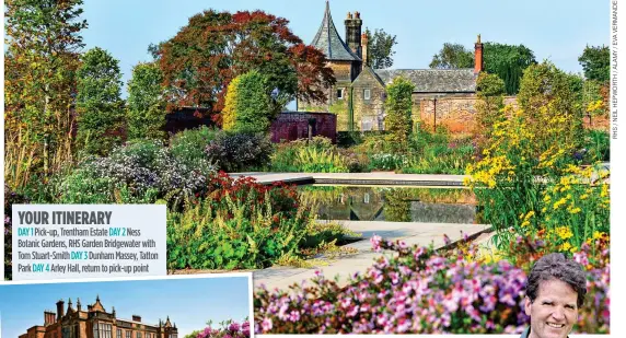  ?? ?? HEAVENLY: The Paradise Garden, above, at RHS Bridgewate­r. Left: Arley Hall and its historic
garden