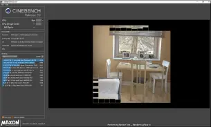  ??  ?? De render-benchmark Cinebench verdeelt het werk automatisc­h over alle logische processork­ernen. Bij elk van de ‘tegels’’ van het beeld is een cpu-thread actief.