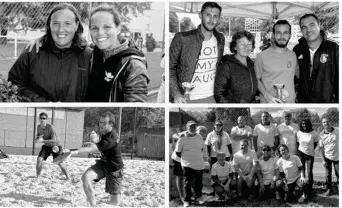  ??  ?? De g.à.d. : Marie-Laure Hanek et Pauline Bourdet, respective­ment juge-arbitre et directrice du premier tournoi pro de beach-tennis organisé en Île-de-France, à Saint-Ouen-l’Aumône ; Patricia Froissart et Christophe Carrera, présidents du comité...