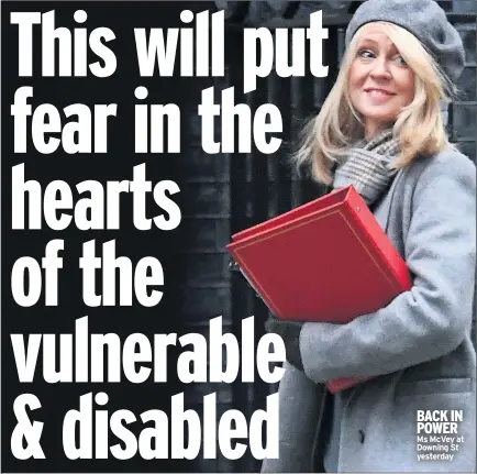  ??  ?? BACK IN POWER Ms McVey at Downing St yesterday