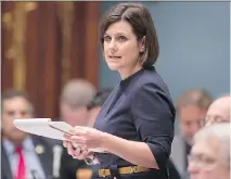  ?? JACQUES BOISSINOT/THE CANADIAN PRESS ?? Justice Minister Stéphanie Vallée says Bill 62 includes guidelines for reasonable accommodat­ion.