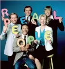  ?? ?? Allen (bottom le) starred alongside Bill Raerty, John Barbour, Skip Stephenson and Sarah Purcell in “Real People.”