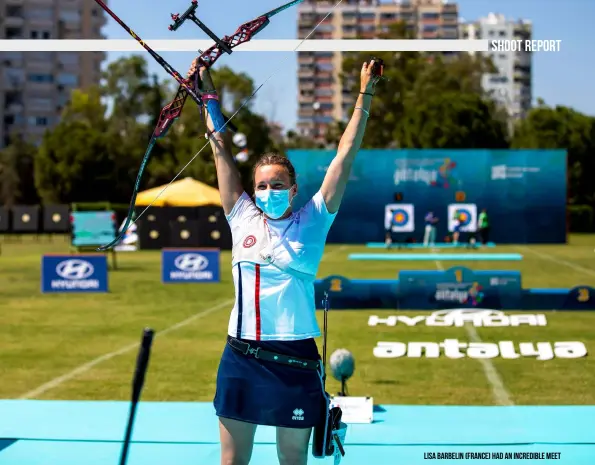  ??  ?? Lisa Barbelin (France) had an incredible meet