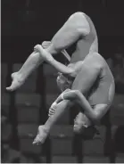  ?? ROBERT HANASHIRO/USA TODAY SPORTS ?? Jessica Parratto and Delaney Schnell earned the silver medal in the women’s 10-meter platform synchroniz­ed
diving.