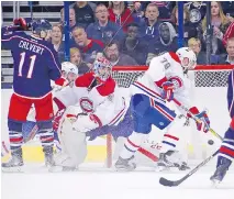  ?? KIRK IRWIN/GETTY IMAGES ?? Questions lingered about the coach’s decision to keep Habs goalie Al Montoya in the game throughout Montreal’s 10-0 loss last Friday night in Columbus.