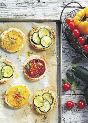  ??  ?? Tomato & Zucchini Tartlets