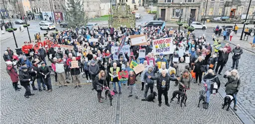  ?? ?? Hands off our pub Campaigner­s will meet in the town again this weekend to voice their concerns about plans to change its name