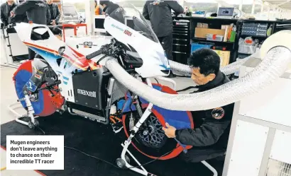  ??  ?? Mugen engineers don’t leave anything to chance on their incredible TT racer