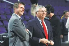  ?? Courtesy of NBA / NBAE/Getty Images ?? During their 30 years working together, Welts (left) came to view Stern as a trusted mentor and friend.