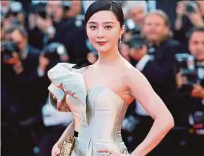 ?? REUTERS PIC ?? Fan Bingbing poses at the 71st Cannes Film Festival in France in May.