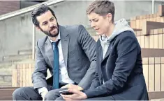  ??  ?? End of days: Jim Sturgess and Agyness Deyn in BBC One’s ‘Hard Sun’