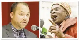  ??  ?? City Councilwom­an Inez Barron (right) launched a late bid to beat Corey Johnson (left) for City Council speaker.