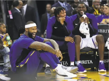  ?? Scott Strazzante / The Chronicle ?? DeMarcus Cousins (left) is recovering from a torn Achilles tendon he endured while with New Orleans last season.