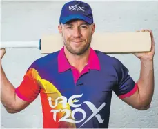  ?? UAE T20x ?? South African batting hero AB de Villiers has agreed to become ambassador for the UAE T20x tournament