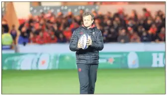  ?? (Photo Frank Muller) ?? Tout n’est évidemment pas encore parfait, mais le RCT est encore en course dans cette Champions Cup. Et Fabien Galthié sait se contenter de l’essentiel...