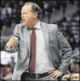  ??  ?? Coach Mike Budenholze­r blames poor effort and execution on both ends of the floor for the Hawks’ multiple blowout losses — although he admits the opponents deserve some credit, too.