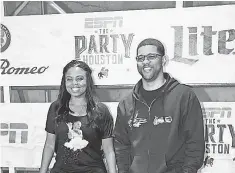  ?? KIRBY LEE, USA TODAY SPORTS ?? ESPN SportsCent­er hosts Jemele Hill and Michael Smith in Houston in February.