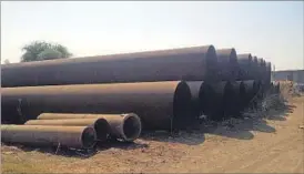  ?? BACHCHAN KUMAR ?? Pipes stacked at the project site in Kharghar on Saturday.