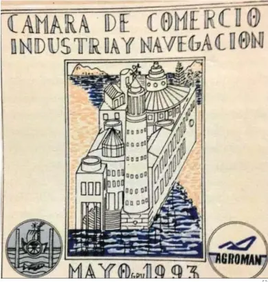  ?? E.S. ?? Azulejo conmemorat­ivo del edificio de la Cámara de Comercio de Algeciras.