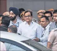  ?? AFP ?? P Chidambara­m leaves the court after the hearing in New Delhi.