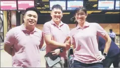  ??  ?? (From left) Aiden Phang, Joel Chung and Caroline Chien of 10 Pin Mafia.