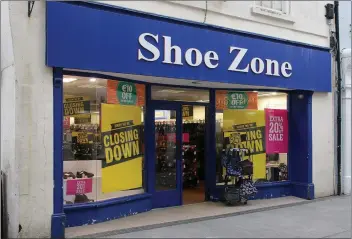  ??  ?? Shoe Zone on South Main Street.