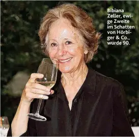  ??  ?? Bibiana Zeller, ewige Zweite im Schatten von Hörbiger & Co., wurde 90.