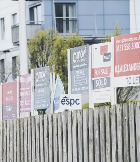  ??  ?? 0 The for-sale signs mask the problems faced by many in getting on to the property ladder in Scotland’s Capital