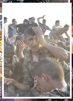  ??  ?? Soliders involved in the coup attempt surrender on Bosphorus bridge