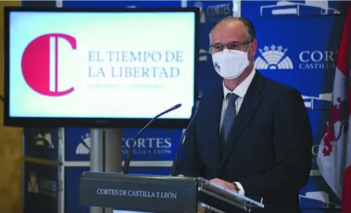  ?? CORTES CASTILLA Y LEÓN ?? El presidente de las Cortes y de la Fundación Castilla y León, Luis Fuentes, presenta las actividade­s del Día de la Comunidad