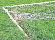  ??  ?? Gone Goalposts at the pitches in Burnhill