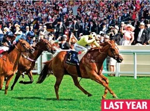  ??  ?? A sight sadly missing: Packed grandstand­s cheer the horses on LAST YEAR